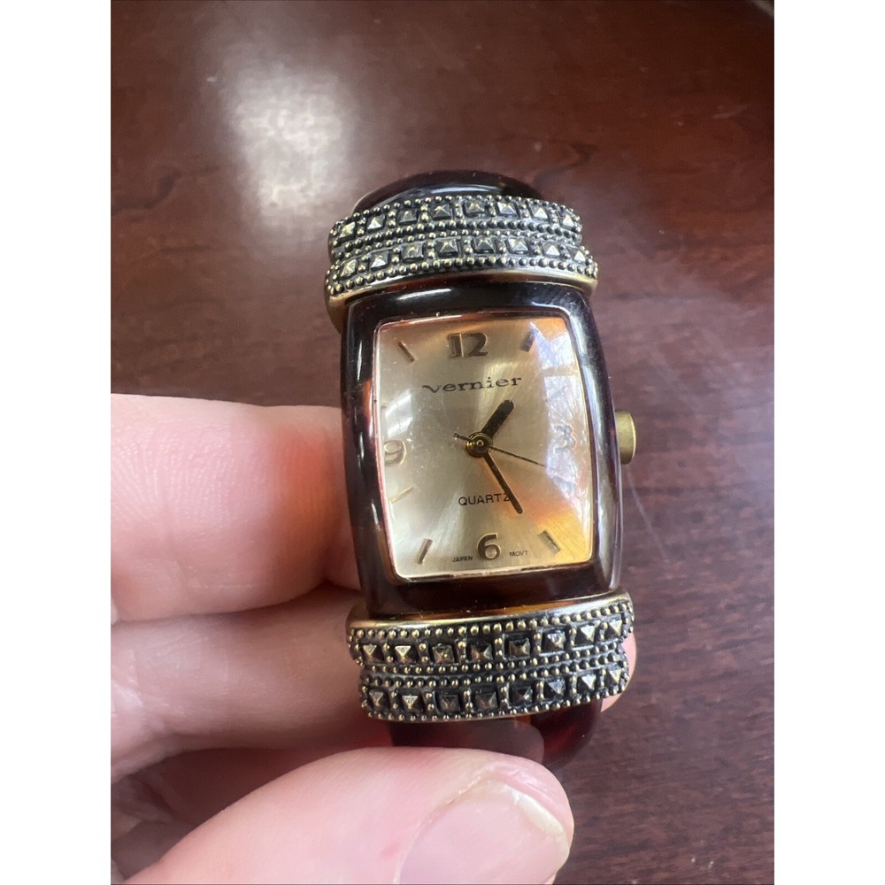 Vernier 1855 Cuff Bracelet Quartz Analog Women's Watch ‎ Untested